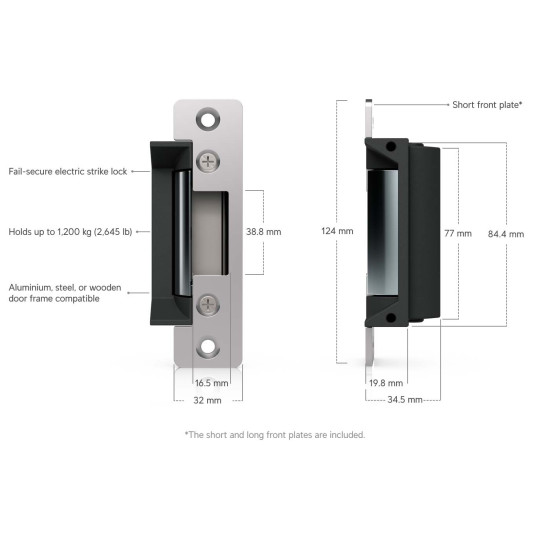 Încuietoare electromagnetică Fail-Secure UniFi Ubiquiti Strike Lock 15 mm pentru UniFi Access, UACC-Lock-Strike-Secure-15mm
